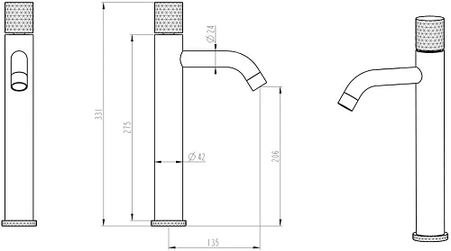 Смеситель для раковины Boheme STICK WHITE TOUCH CHROME 122-WCR.2 Смеситель для раковины Boheme STICK WHITE TOUCH CHROME 122-WCR.2