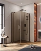 Душевой уголок CEZARES SLIDER-AH-1-90-80/90-BR-GM 80-90x90см стекло тонированное (бронза), профиль оружейная сталь