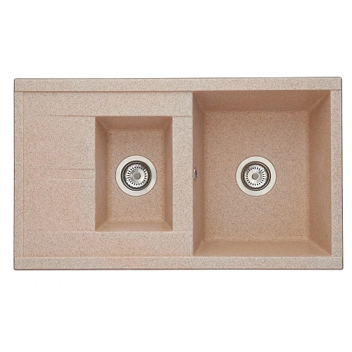 Кухонная мойка Aquaton Делия 87 1A716232DE220 из литого мрамора, песочный Кухонная мойка Aquaton Делия 87 1A716232DE220 из литого мрамора, песочный