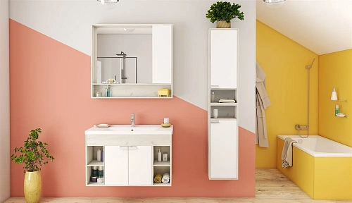 Тумба под раковину Aquaton Флай 100 белый, дуб крафт 1A237501FAX10 Тумба под раковину Aquaton Флай 100 белый, дуб крафт 1A237501FAX10