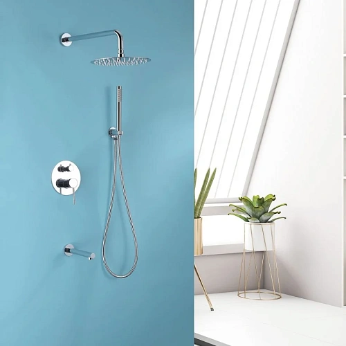 Душевая система ABBER Emotion AF8817 скрытого монтажа с изливом, хром Душевая система ABBER Emotion AF8817 скрытого монтажа с изливом, хром