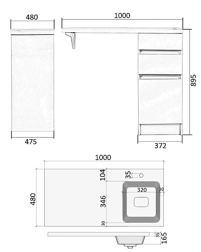 Тумба с раковиной Orange Sistema ST-40TUW+RAR напольная, правая 100 см под стиральную машину, белый Тумба с раковиной Orange Sistema ST-40TUW+RAR напольная, правая 100 см под стиральную машину, белый
