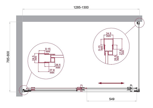Душевой уголок BelBagno LUCE-AH-1-130/80-C-Cr Душевой уголок BelBagno LUCE-AH-1-130/80-C-Cr