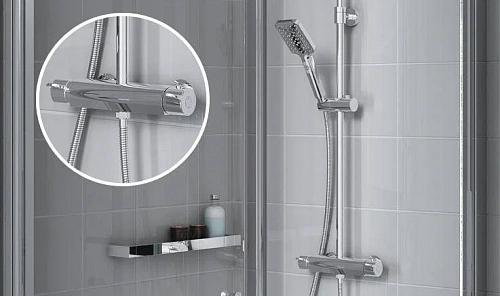 Душевая система Gustavsberg GB41215635 верхний душ квадратный, смеситель термостатический Душевая система Gustavsberg GB41215635 верхний душ квадратный, смеситель термостатический