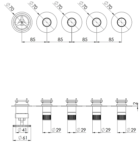Смеситель для душа Remer Chrono CH98D4PWBXV, сталь Смеситель для душа Remer Chrono CH98D4PWBXV, сталь