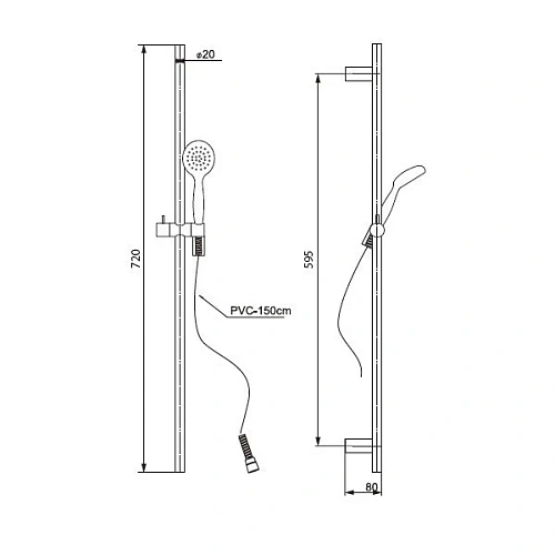 Душевой гарнитур Paini Bergamo 700 BRCR121L7 Душевой гарнитур Paini Bergamo 700 BRCR121L7