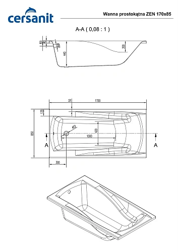 Акриловая ванна Cersanit ZEN 170 (P-WP-ZEN*170NL) 63355 Акриловая ванна Cersanit ZEN 170 (P-WP-ZEN*170NL) 63355