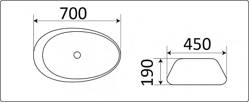 Раковина CeramaLux 7807 накладная, белый Раковина CeramaLux 7807 накладная, белый