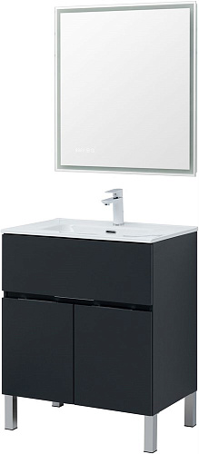 Тумба под раковину Aquanet Алвита new 70 1 ящик, 2 дверцы, антрацит 00303900 Тумба под раковину Aquanet Алвита new 70 1 ящик, 2 дверцы, антрацит 00303900