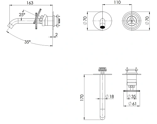 Смеситель для раковины Remer Chrono CH15PWBCFP, черный брашированный хром Смеситель для раковины Remer Chrono CH15PWBCFP, черный брашированный хром