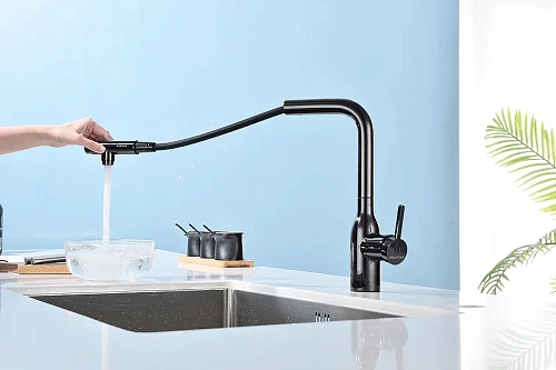 Смеситель для кухни Paulmark Viper глянцевый черный Vi213105-GB Смеситель для кухни Paulmark Viper глянцевый черный Vi213105-GB