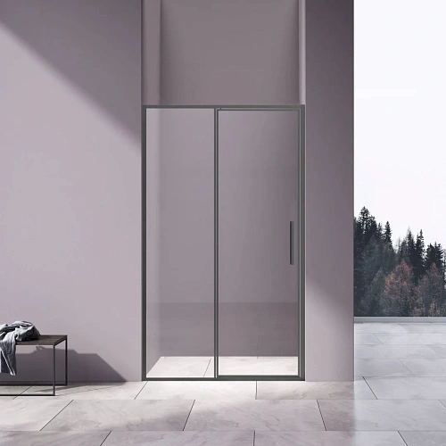 Душевая дверь Vincea Slim 8mm VDP-4SL120CLGM, вороненая сталь, стекло прозрачное Душевая дверь Vincea Slim 8mm VDP-4SL120CLGM, вороненая сталь, стекло прозрачное