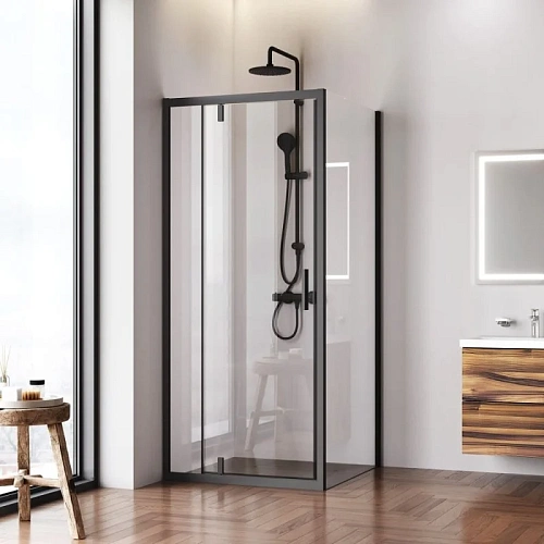 Душевой уголок AM.PM Gem W90G-404-9090-BT 90x90 черный матовый, стекло прозрачное Душевой уголок AM.PM Gem W90G-404-9090-BT 90x90 черный матовый, стекло прозрачное