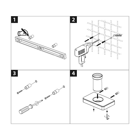 Стакан Lemark GLASS LINE с держателем, чёрный матовый/черное стекло 9732036