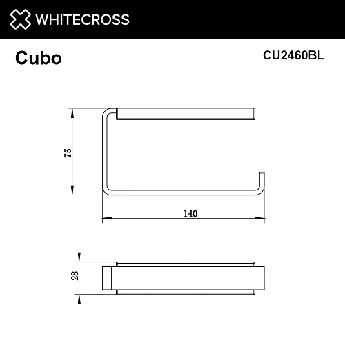 Держатель туалетной бумаги WHITECROSS Cubo CU2460BL черный матовый Держатель туалетной бумаги WHITECROSS Cubo CU2460BL черный матовый