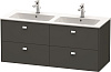 Картинка анонса товара «тумба под раковину duravit brioso br410601049 подвесная 129 см графит»
