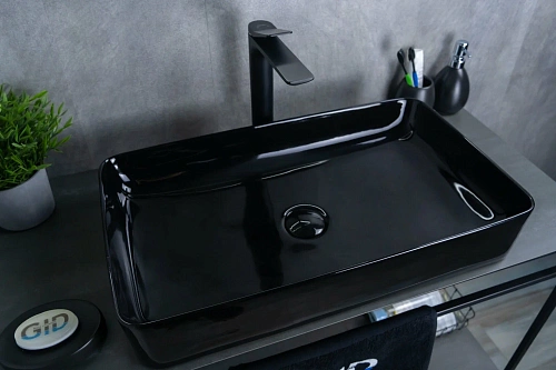 Раковина Gid BL9396 53346 накладная черная глянцевая 60x34x11 Раковина Gid BL9396 53346 накладная черная глянцевая 60x34x11