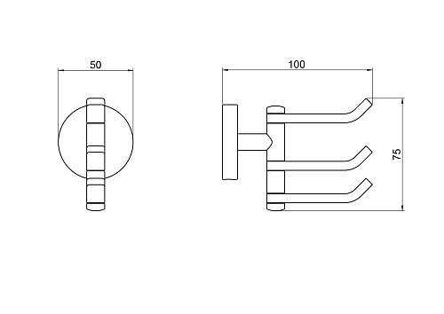Крючок Aquatek Бетта AQ4632BGM черный хром шлифованный Крючок Aquatek Бетта AQ4632BGM черный хром шлифованный