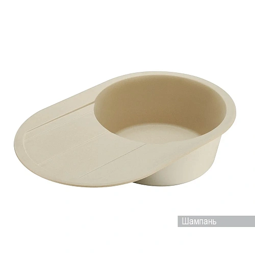 Кухонная мойка Aquaton Амира 1A712932AI290 из литого мрамора, круглая, с крылом шампань Кухонная мойка Aquaton Амира 1A712932AI290 из литого мрамора, круглая, с крылом шампань