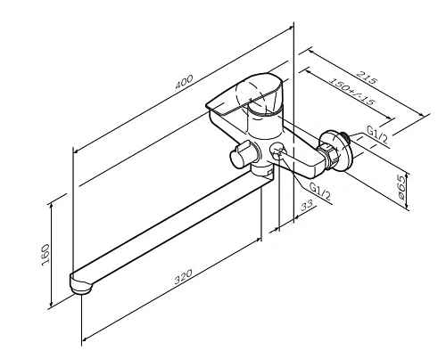 Смеситель для ванны AM.PM Gem F90A90000 хром Смеситель для ванны AM.PM Gem F90A90000 хром
