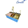 Кухонная мойка Ceruttispa GLORIA Pro CT11109 nano gold золото из нержавеющей стали 750х460х230 Кухонная мойка Ceruttispa GLORIA Pro CT11109 nano gold золото из нержавеющей стали 750х460х230