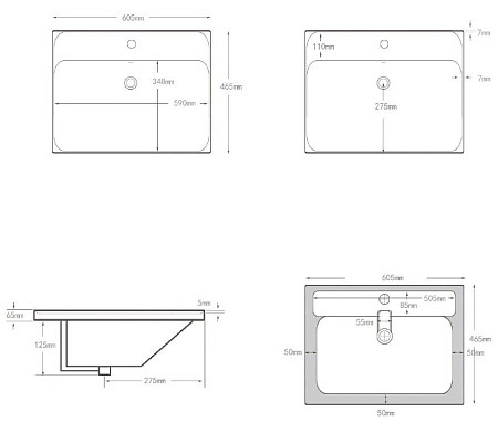 Раковина Aquanet Flash 60 00333266 Раковина Aquanet Flash 60 00333266