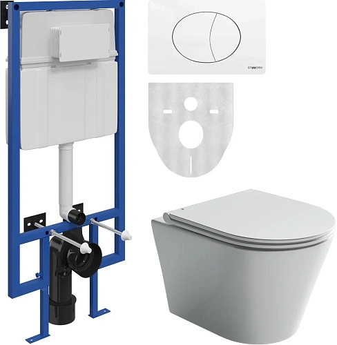 Комплект STWORKI Унитаз подвесной Ceramica Nova Forma CN3011 + Система инсталляции для унитазов STWO 555431 Комплект STWORKI Унитаз подвесной Ceramica Nova Forma CN3011 + Система инсталляции для унитазов STWO 555431