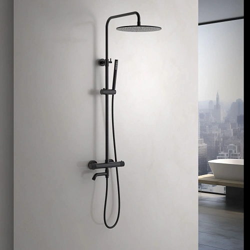 Душевая система Timo Saona SX-2380/03 с термостатом черный Душевая система Timo Saona SX-2380/03 с термостатом черный