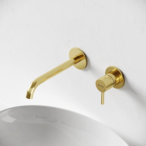 Смеситель для раковины Sancos Etna SC9004BG с внутренней частью, брашированное золото, PVD покрытие Смеситель для раковины Sancos Etna SC9004BG с внутренней частью, брашированное золото, PVD покрытие