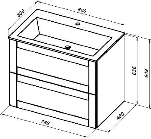 Тумба под раковину Aquanet Терра 80 маренго 00313245 Тумба под раковину Aquanet Терра 80 маренго 00313245