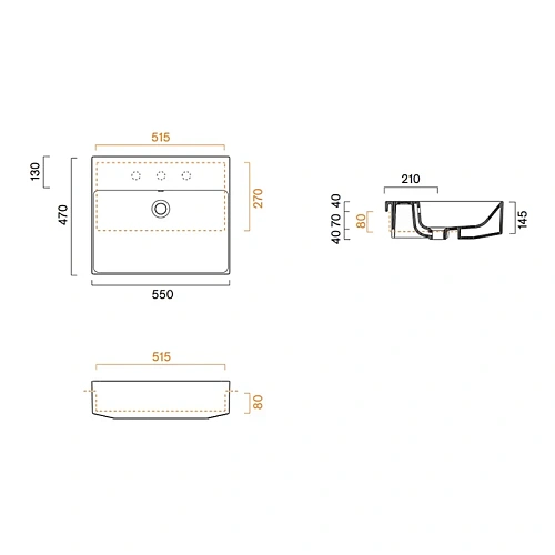 Раковина Catalano Zero 0126550001 55x47 полувстраиваемая, белый глянцевый Раковина Catalano Zero 0126550001 55x47 полувстраиваемая, белый глянцевый