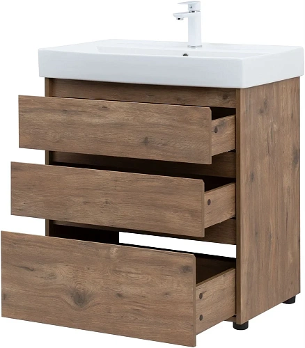 Тумба под раковину Aquanet Nova Lite 75 дуб рустикальный (3 ящика) 00302474 Тумба под раковину Aquanet Nova Lite 75 дуб рустикальный (3 ящика) 00302474