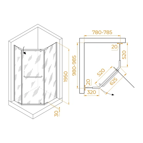 Душевой уголок RGW PA-091B 800x1000 мм 35089180-14 черный Easy Clean Душевой уголок RGW PA-091B 800x1000 мм 35089180-14 черный Easy Clean