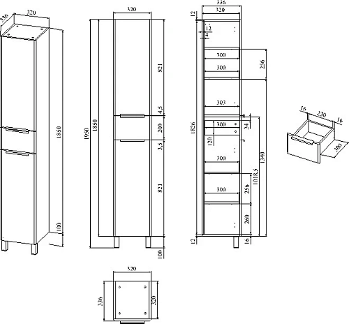 Шкаф-пенал STWORKI Копенгаген 32 L, белый 463892 Шкаф-пенал STWORKI Копенгаген 32 L, белый 463892