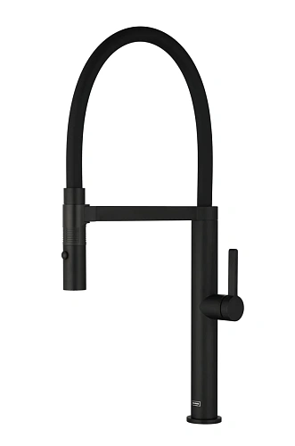 Смеситель для кухни AQUAme Cucina AQM9904MB с гибким изливом, черный матовый Смеситель для кухни AQUAme Cucina AQM9904MB с гибким изливом, черный матовый