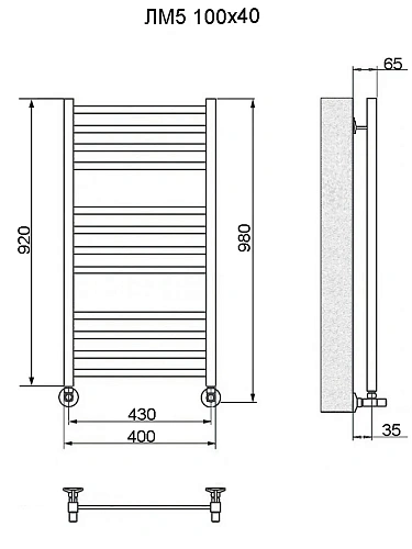 Полотенцесушитель водяной Ника MODERN ЛМ-5 100/40 RAL9016 белый матовый с вентилями (комплект люкс) ЛМ 5 100/40 RAL9016 бел мат с вентилями Полотенцесушитель водяной Ника MODERN ЛМ-5 100/40 RAL9016 белый матовый с вентилями (комплект люкс) ЛМ 5 100/40 RAL9016 бел мат с вентилями
