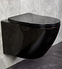Унитаз подвесной CeramaLux 2197B-18 черный с крышкой микролифт