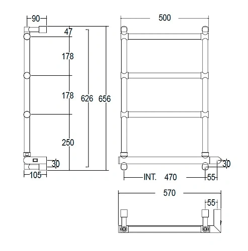 Полотенцесушитель электрический Margaroli Sole 542 BOX 5424704GONB 47 x 66 см, золото Полотенцесушитель электрический Margaroli Sole 542 BOX 5424704GONB 47 x 66 см, золото