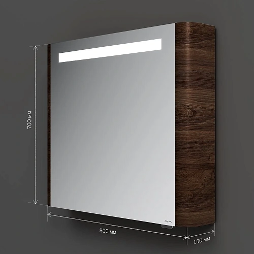 Зеркальный шкаф AM.PM Sensation M30MCR0801NF правый, 80 см, с подсветкой, орех Зеркальный шкаф AM.PM Sensation M30MCR0801NF правый, 80 см, с подсветкой, орех