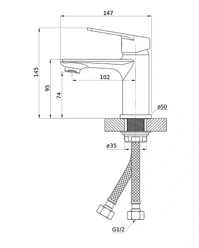 Смеситель для раковины Orange FELIX M14-021cr Смеситель для раковины Orange FELIX M14-021cr