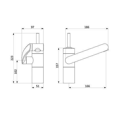 Смеситель для раковины Damixa Arc 290217364 черный Смеситель для раковины Damixa Arc 290217364 черный