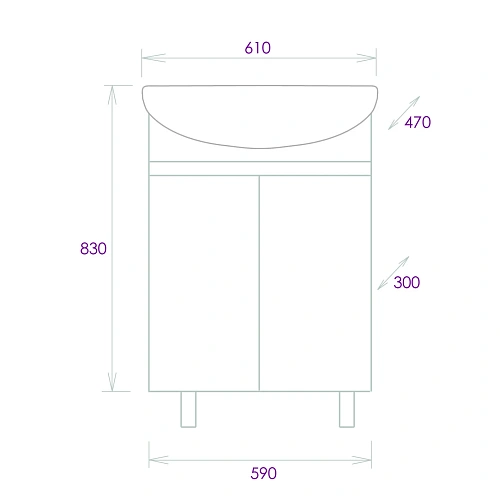 Тумба под раковину Onika Милтон 60 см 106146 напольная, белая (для Уют 60) Тумба под раковину Onika Милтон 60 см 106146 напольная, белая (для Уют 60)
