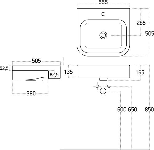 Раковина STWORKI 55 3057-KL 560151 Раковина STWORKI 55 3057-KL 560151