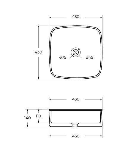 Раковина CEZARES CZR-6583 накладная Раковина CEZARES CZR-6583 накладная