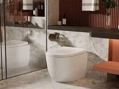 Унитаз приставной ABBER Bequem AC1111 белый, безободковый с крышкой микролифт Унитаз приставной ABBER Bequem AC1111 белый, безободковый с крышкой микролифт