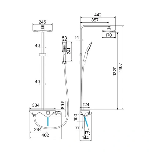 Душевая система Iddis Alps ALPSB1Fi06 с верхним душем Душевая система Iddis Alps ALPSB1Fi06 с верхним душем