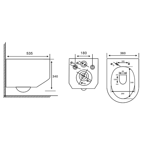 Унитаз подвесной ABBER Bequem AC1130 белый, безободковый, смыв торнадо Унитаз подвесной ABBER Bequem AC1130 белый, безободковый, смыв торнадо