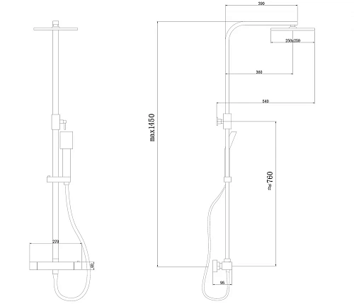 Душевая система ABBER Daheim AF8260WL с термостатом без излива, белая матовая Душевая система ABBER Daheim AF8260WL с термостатом без излива, белая матовая