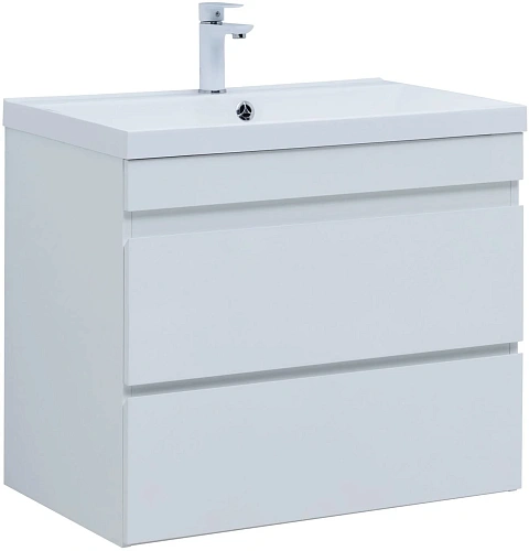 Тумба под раковину Aquanet Нота New 75 белый глянец 00335418 подвесная Тумба под раковину Aquanet Нота New 75 белый глянец 00335418 подвесная