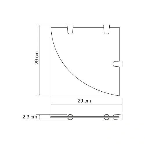 Полка WasserKRAFT K-533BLACK стеклянная угловая черный Полка WasserKRAFT K-533BLACK стеклянная угловая черный